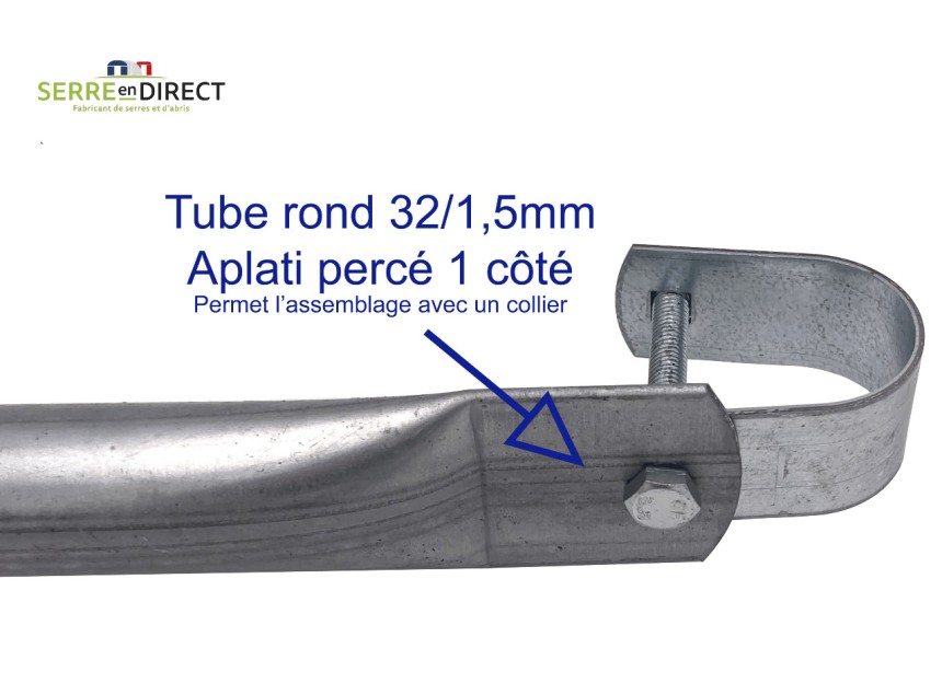 Tube rond 32mm percé 1 coté