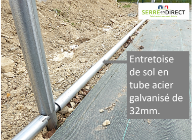 entretoise de sol pour tube de serre en 32mm.