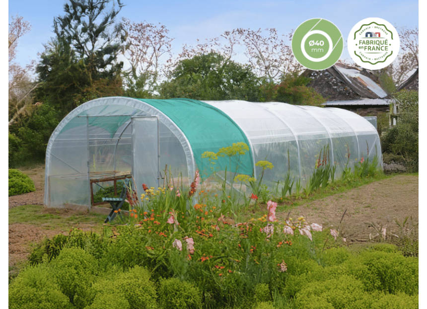 Serre de jardin Dolmen 400 avec filet d'ombrage