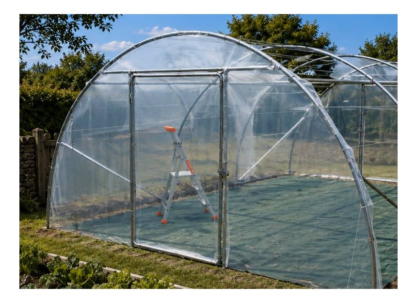 pignon bâché de serre de jardin