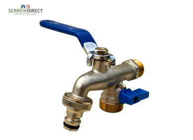 robinet métal double sortie de puisage