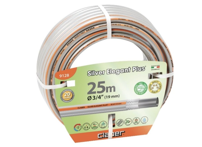 Tuyau arrosage 19mm longueur 25m Claber Silver Elegant