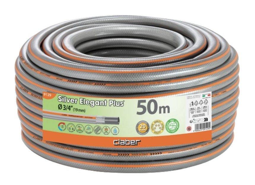 Tuyau arrosage longueur 50m diamètre 19mm Claber Silver Elegant