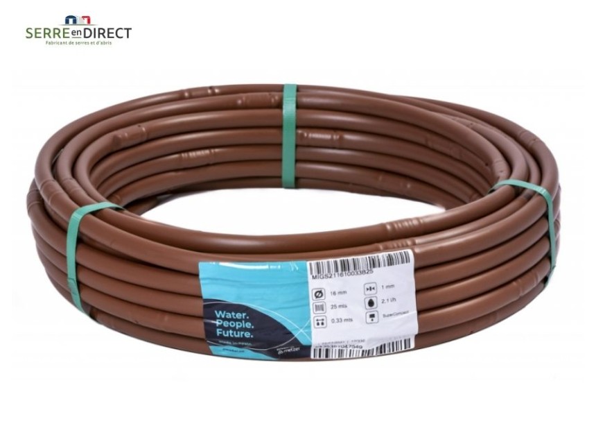 tuyau arrosage goutteurs intégré 16mm marron