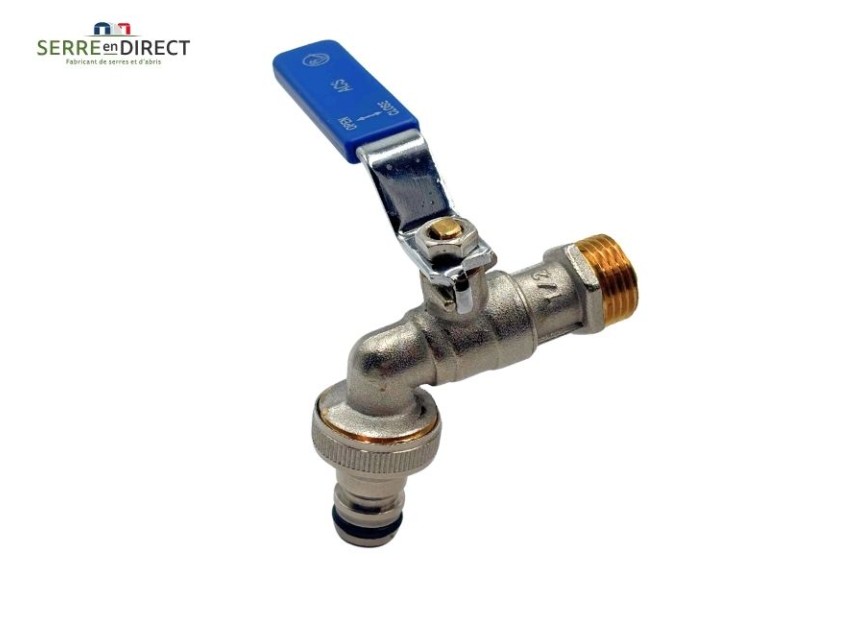 robinet métal de jardin pour raccord rapide