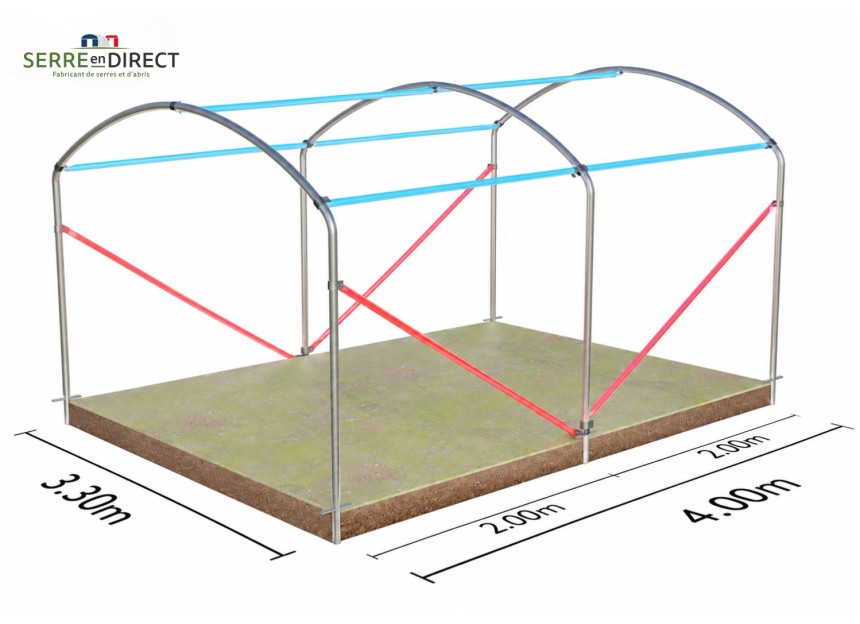 structure de serre largeur 3.30m