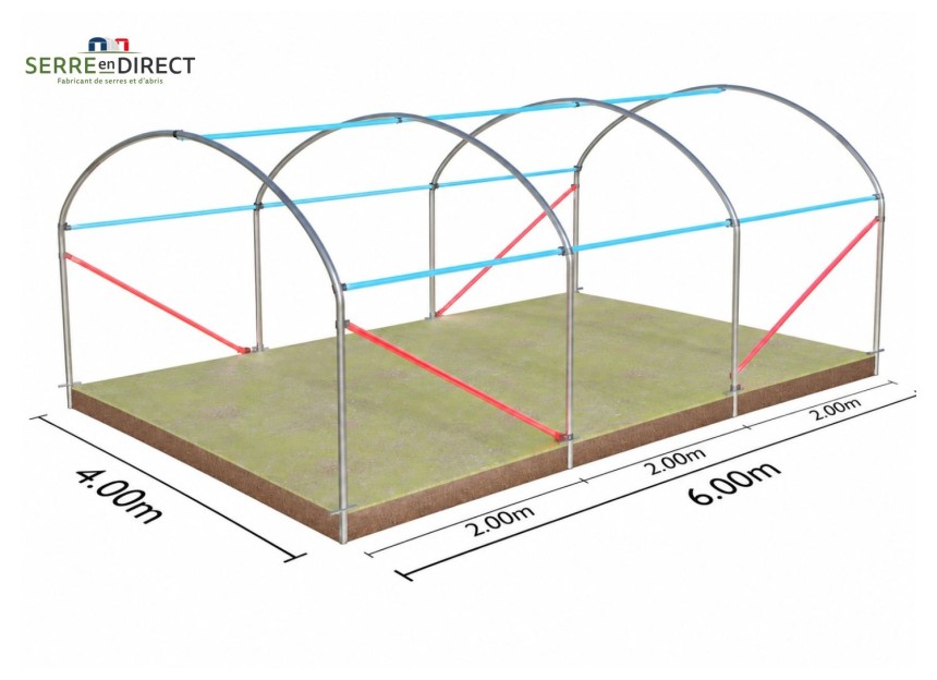 armature de serre de jardin largeur 4m
