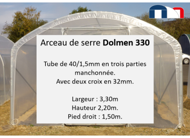 Arceau de serre de jardin tunnel DOLMEN 330