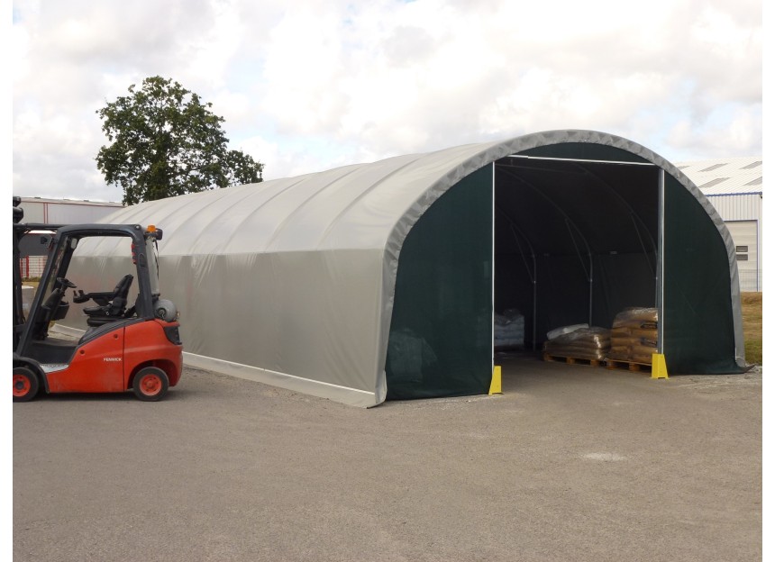 Tunnel de stockage avec bâche camion grise