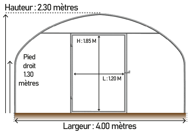 Arceau de serre de jardin tunnel DOLMEN 400