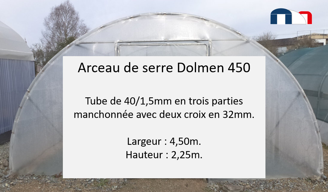 Arceau de serre de jardin tunnel DOLMEN 450